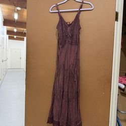 Brown Dress With Pretty Embroidery 