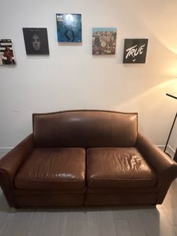 Brown Top Grain Leather 2-Seater Sofa