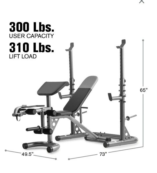 weider bench and rack