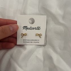 Madewell Gold Bow Earrings 