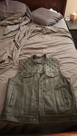 UNIK Premium leather motorcycle vest XL