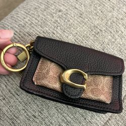 Coach Mini Tabby Bag Charm In Signature Canvas