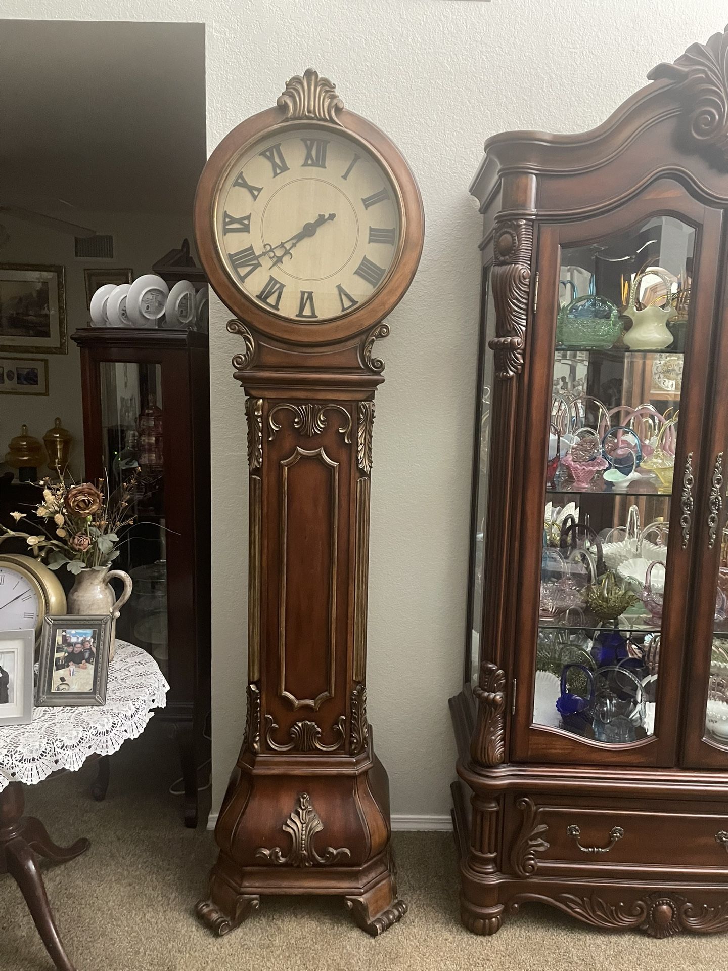 Beautiful Grandfather Clock Very Big Solid Wood