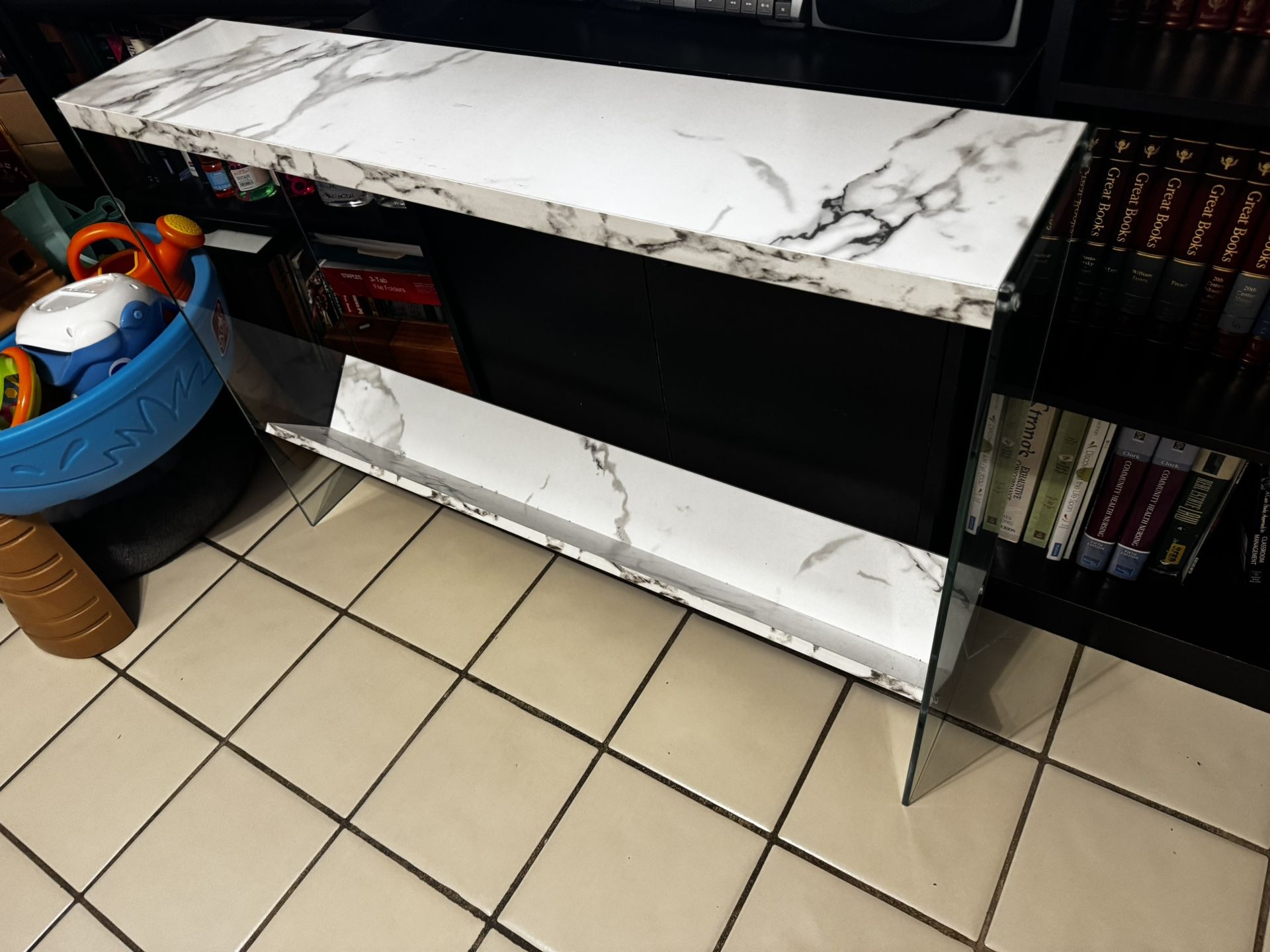 End Table Faux Marble 