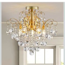 Crystal Chandelier Flushmount Ceiling Light Modern Lighting Fixture