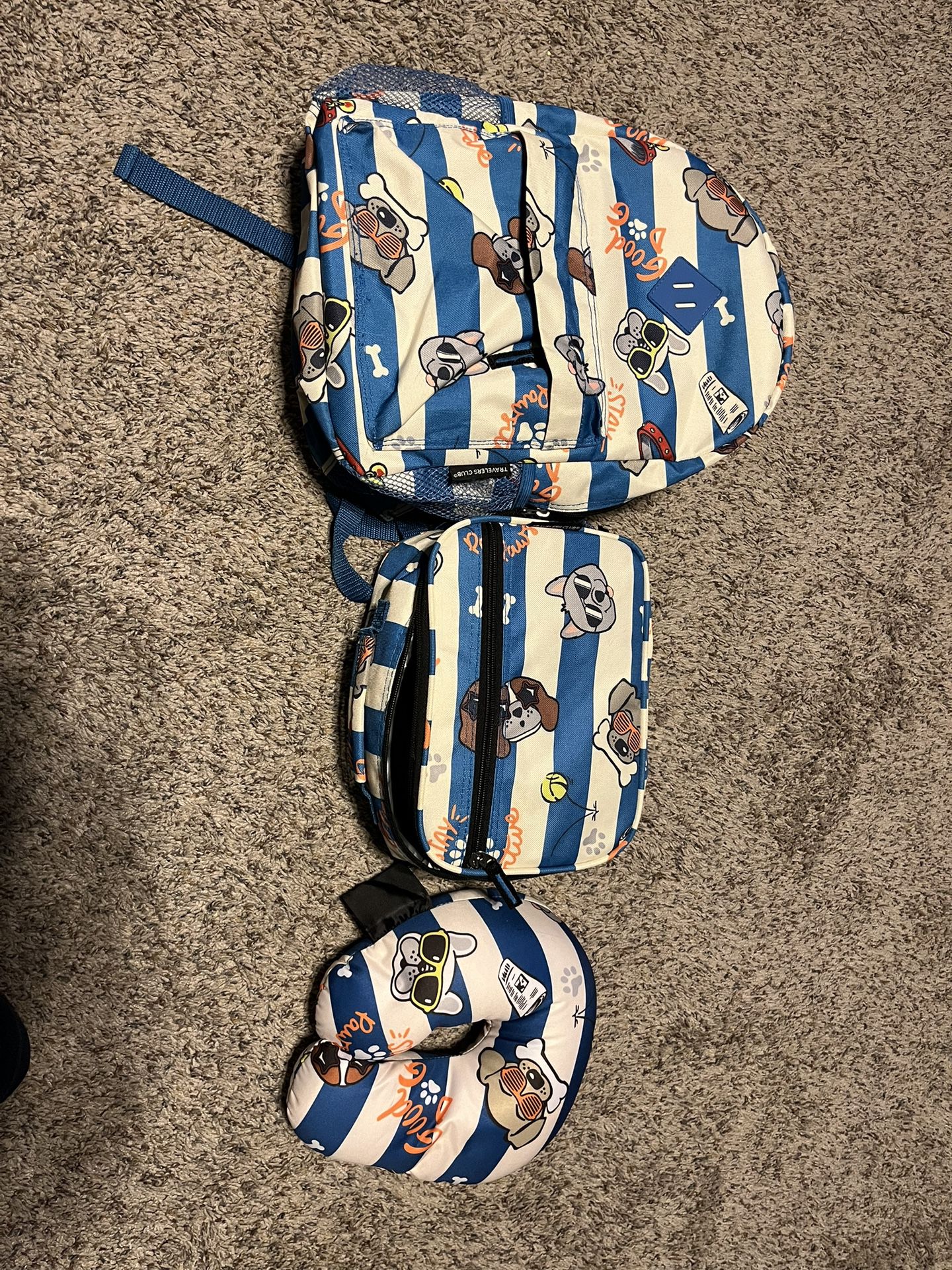 Kids Backpack Lunchbox Neck Pillow Set
