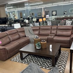 FINAL SALE!! Sectional With Power Recliners And Power Headrest 