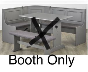 Gray Grey Wooden Breakfast Nook Dining Corner Booth Only