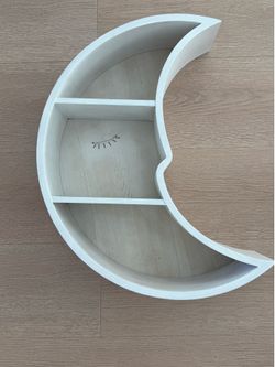 Moon shaped shelf wooden white