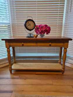 Wood Console Table with Two Drawers