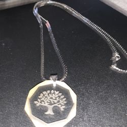 1981 crystal Pendant Tree Necklace 