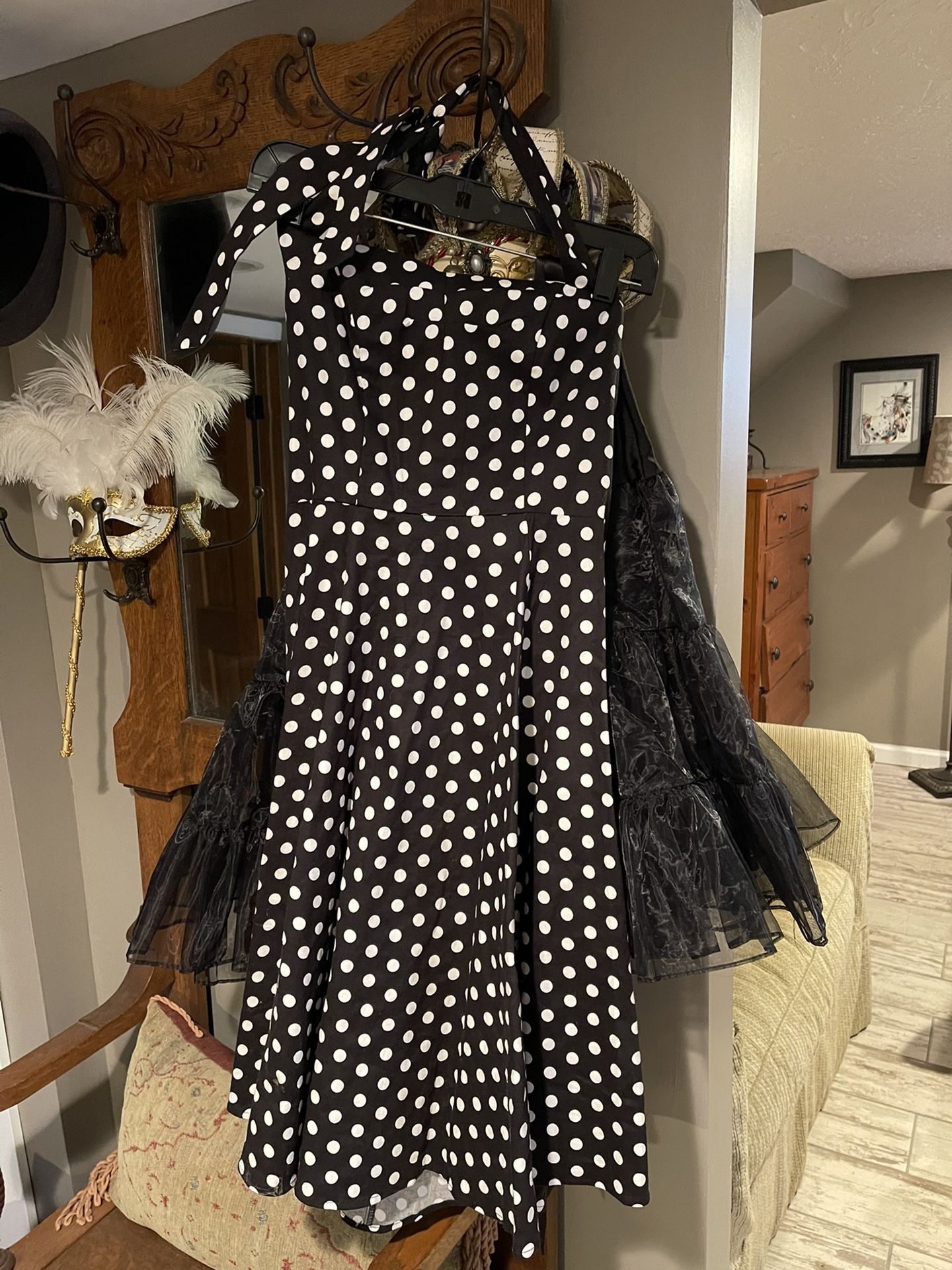 Polka Dot Halter Dress Sz M