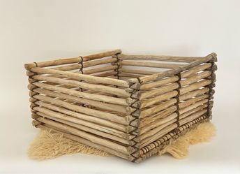 Native American handmade basket from dry Saguaro branches