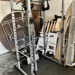 Heavy Duty Power Squat Rack + Bench, Weights, & Attachments — $400 (Brea, CA)
