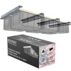 HANDT Overhead Garage Storage Rack, Connectable Heavy Duty Metal Ceiling Rails for Garage Storage Organization Shelving System, BRAND NEW