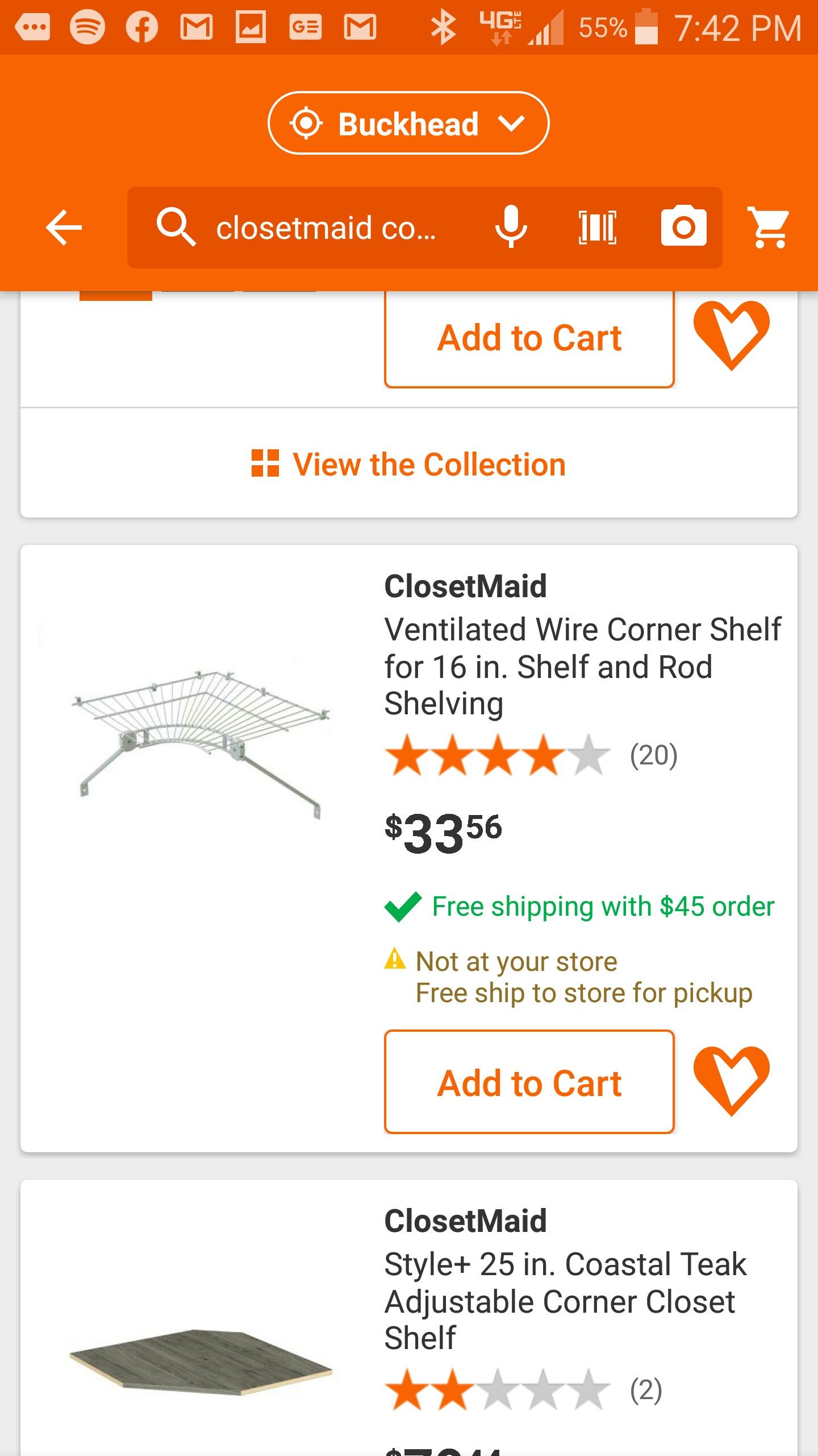 Closetmaid Wire Corner Shelf for 16 in. Shelf and Rod Shelving