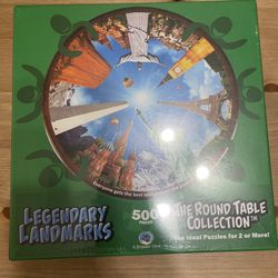 Jigsaw Puzzle 500 Piece "Legendary Landmarks" The Round Table Collection NEW
