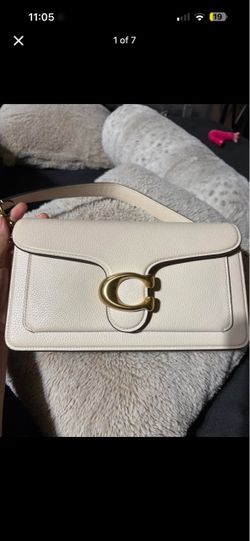 Coach Tabby Shoulder Bag in Cream and Brook flap chain in pink