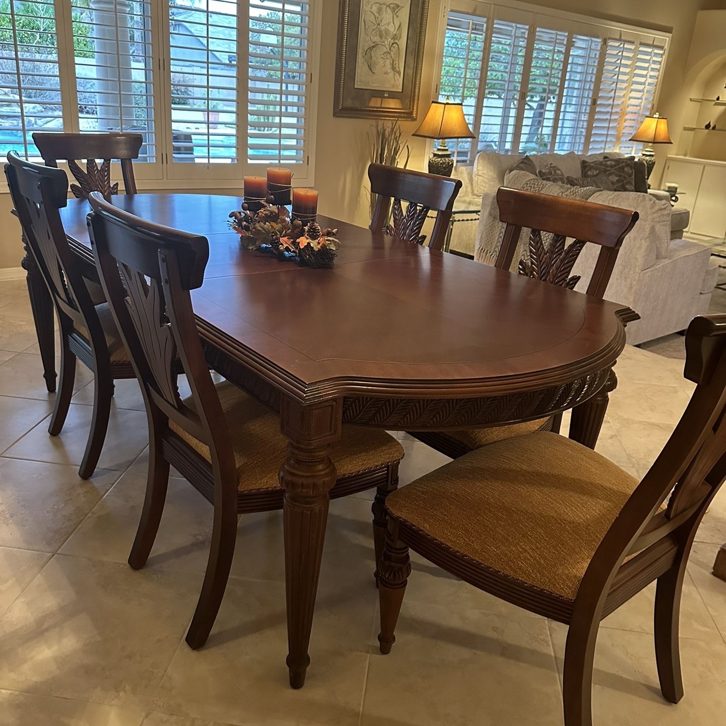 Table And Beautiful Glass Hutch