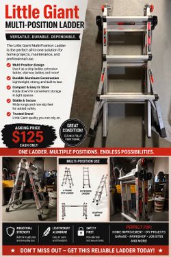 Little Giant MULTI-POSITION LADDER- super cheap!!!