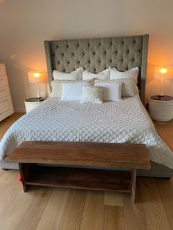 $900 Live Edge Acacia Wood Bench 56”L x 17” W x 18” H
