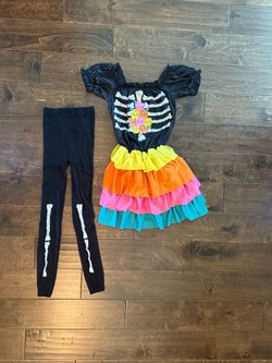 Girls Day of the Dead Skeleton Halloween Costume