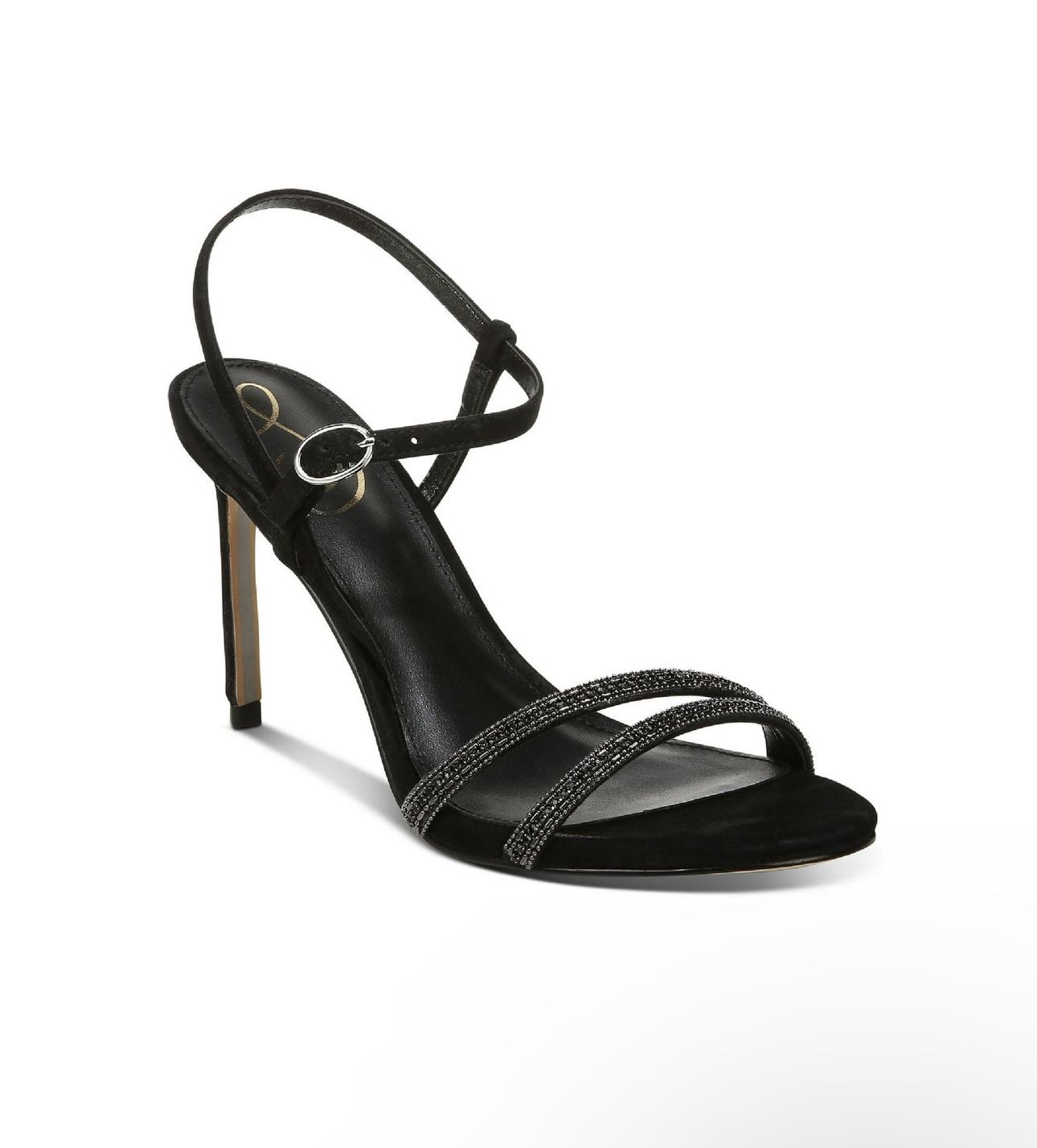 NWT Sam Edelman Womens Daisie Embellished Ankle Heels black with rhinestones 8.5