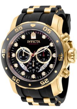 Invicta Pro Diver SCUBA Men's 48mm Gold Dial Stainless Chronograph Watch 37228