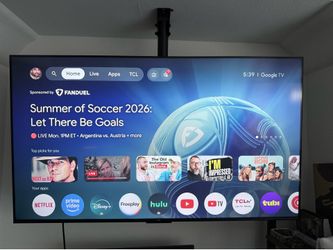 TCL 55” 4K Smart Google TV (55S551G) + Remote & Ceiling Mount