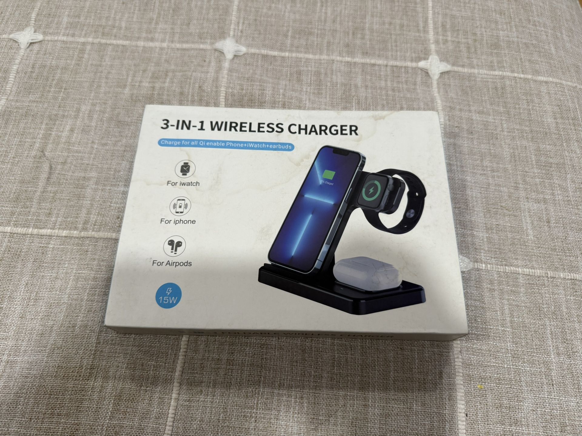 New, Ultimate 3-in-1 Wireless Charger: iPhone, Apple Watch & AirPods Fast Charging