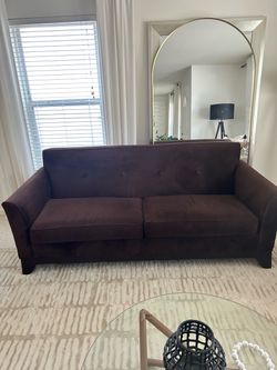 Soft Velvet Chocolate Brown Couch