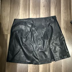 Black Leather Shirt, Size Large