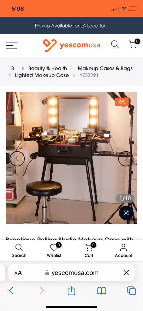 Brand New Professional Rolling Makeup Station With Vanity And Lights Retails 400