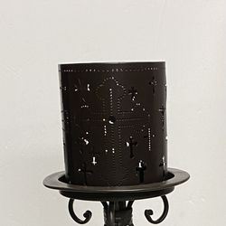 Home Interiors Ch Crosses Brown Metal Candle Cover