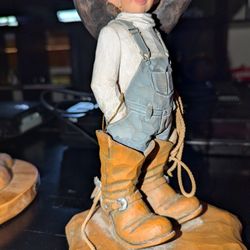 Matt Hey Daddy’s Little Shadow Cowboy Little Boy Daddy’s Boots Statue