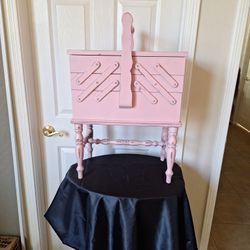 Vintage Sewing Cabinet Cutest Ever! Pink Shabby Chic 