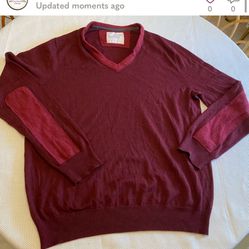 Banana Republic heritage merino wool blend sweater men’s XL burgundy maroon