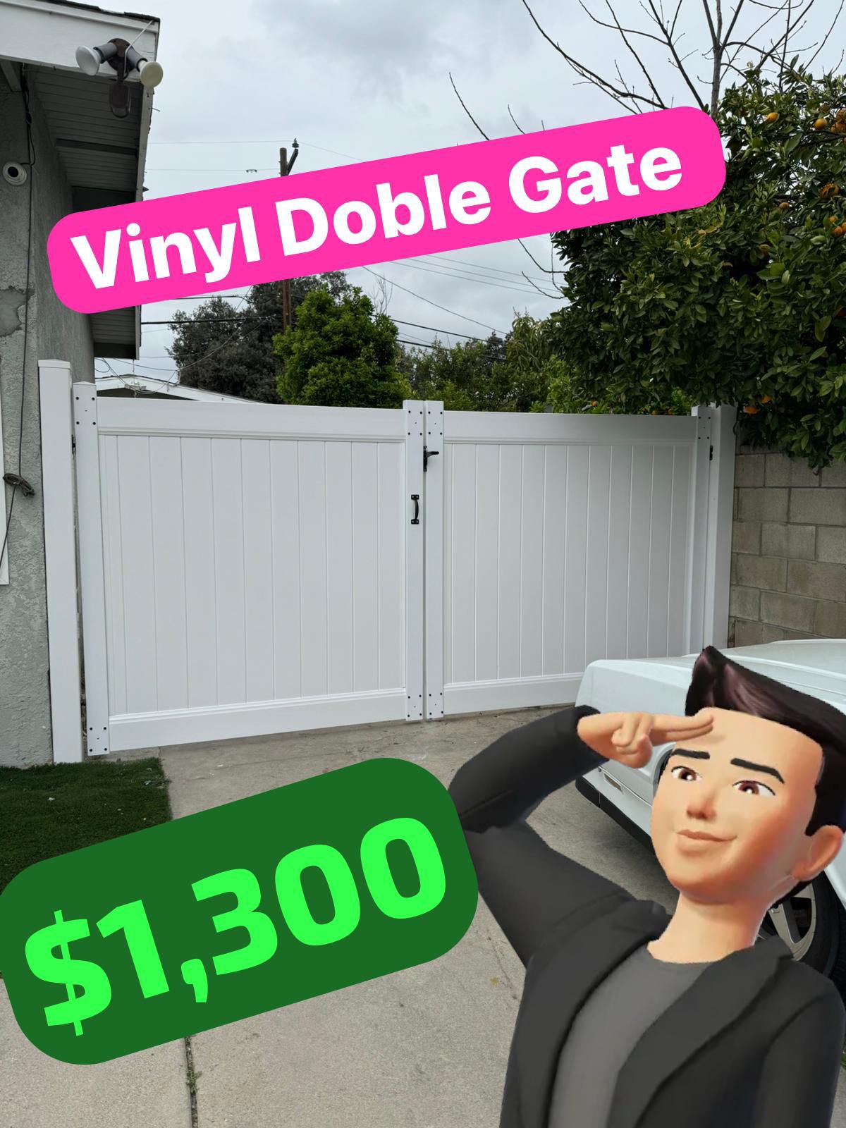 Vinyl Fence Doble Gate 