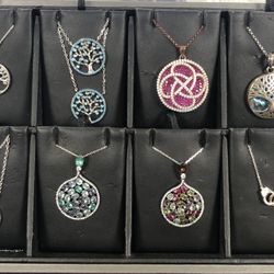 Sterling Silver And Semiprecious Stones Neckace