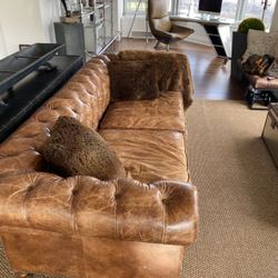 Restoration Hardware Kensington, Leather Couch