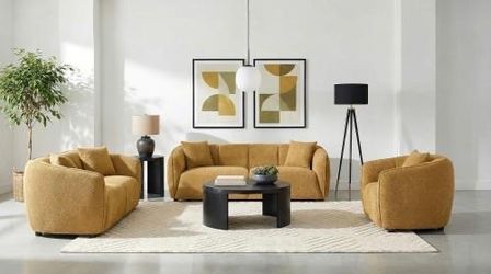 New sofa and loveseat 3 PCs yellow