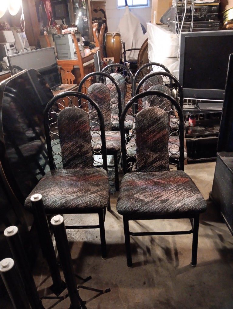 Black Lacquer Table With One Leaf And Six Chairs,It's  All Good For Thanksgiving.