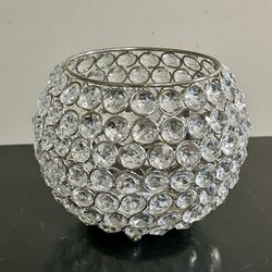 Beautiful Crystal Candle Holder 5” NEW 