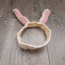 Handmade Crocheted Baby Bunny Ears Headband