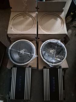 Complete car audio bass pack - (2)12" subs and (2) crunch (powerzone)- P1100.2 (1100watts)