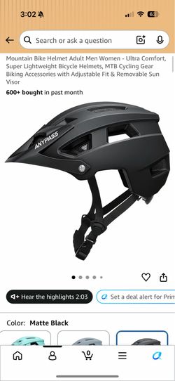 New in box Mountain Bike Helmet Adult Men Women - Ultra Comfort, Super Lightweight Bicycle Helmets, MTB Cycling Gear Biking Accessories with Adjustabl