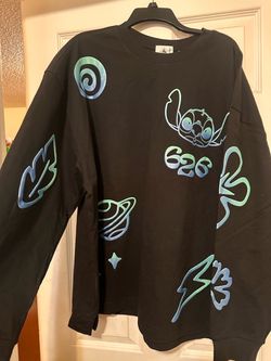 NEW Disney Stitch 626 Black Long Sleeve Shirt