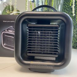 1000w Portable Space Heater & Fan - Black