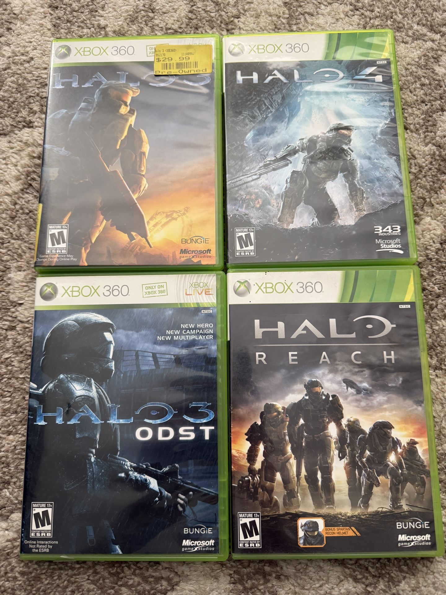 Halo Games For Xbox 360 3 4 Reach Odst 