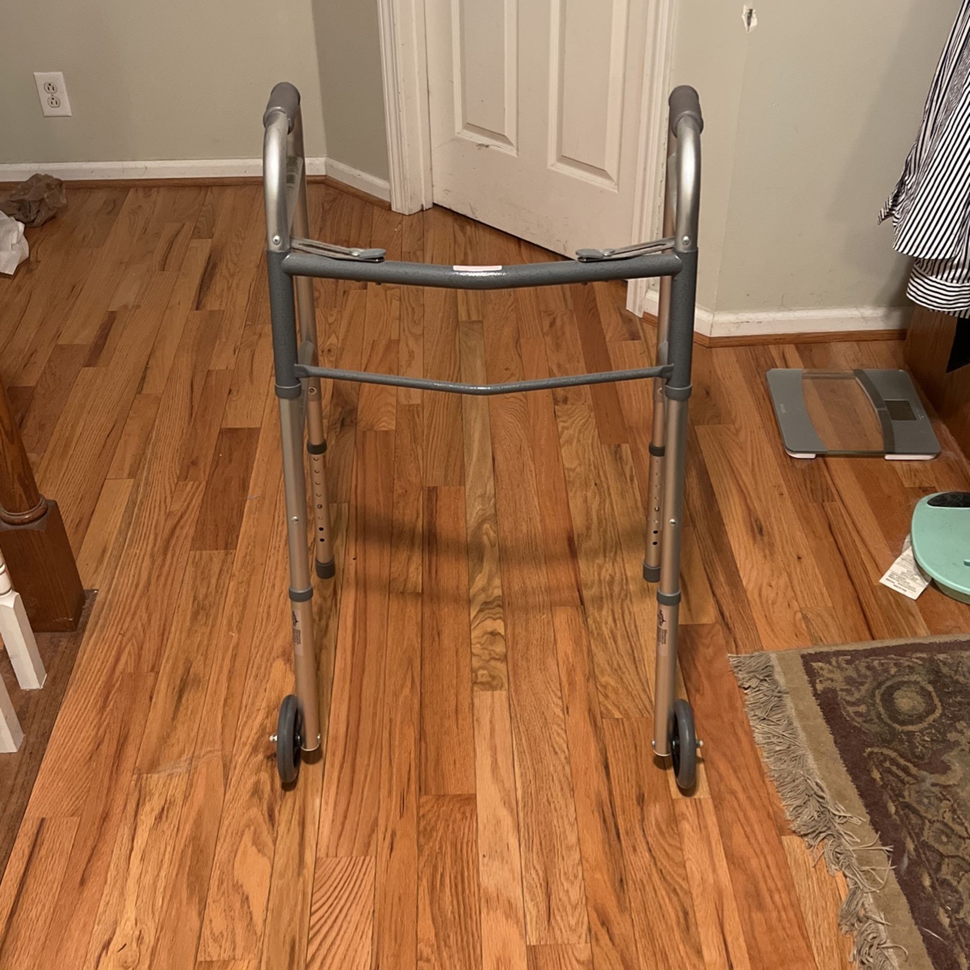 Drive Medical - Deluxe Two Button Folding Walker with 5" Wheels